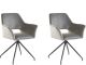 Lot de 2 chaises avec accoudoirs Verrah Velours Gris et Métal Noir