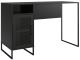 Bureau 1 porte grillagée style industriel Parda L121cm Bois et Métal Noir