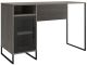 Bureau 1 porte grillagée style industriel Parda L121cm Bois Gris et Métal Anthracite