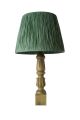 Lampe à poser style vintage Hany D33cm Bois tourné et Tissu Vert