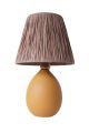 Lampe à poser moderne Evalia D24cm Tissu Marron et Céramique Orange