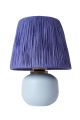 Lampe à poser style contemporain Havany D20cm Abat jour Tissu Bleu indigo avec base Céramique Bleu clair