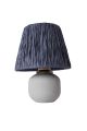 Lampe à poser style contemporain Havany D20cm Abat jour Tissu Gris foncé avec base Céramique Grège