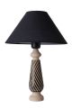 Lampe à poser style contemporain Ekimo D33cm Abat jour Tissu Noir avec base Céramique Grège et Noir