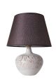 Lampe à poser design Soffia D30cm Tissu Marron et Céramique Gris et Marron