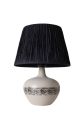 Lampe à poser design Soffia D30cm Tissu Noir et Céramique Crème et Noir