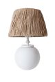 Lampe à poser design Auria D30xH46cm Raphia Naturel et Céramique Blanc