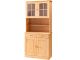 Buffet haut 2 portes vitrées Swalty L84cm Pin massif Naturel