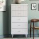 Commode moderne 6 tiroirs Beth L70xH141cm Gris clair