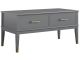 Table basse avec plateau relevable et 2 tiroirs Hortense L106cm Gris graphite et Or