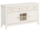 Buffet 3 portes et 2 tiroirs Vigho L133cm Blanc et Or