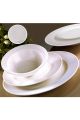 Service de table Zinto 18 pièces 100% Porcelaine Motif Losanges gaufrés Blanc