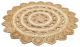 Tapis d'entrée rond Fibia D120cm Jute Beige et Blanc