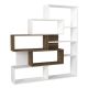 Étagère bibliothèque design Raijo L139cm Blanc et Bois foncé