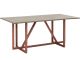 Table de salle à manger Broso L180cm Bois de manguier Marron et Effet béton Gris