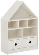 Étagère bibliothèque pour enfant avec tiroir Aliph Motif Maison Pin Blanc