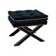 Pouf design Sophia L60cm Velours Noir avec bordure Or