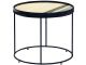 Table d'appoint design moderne Gemine D49cm Motif Bois clair et Pierre Anthracite