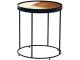 Table d'appoint design moderne Gemine D41cm Motif Peau de vache Beige et Noir