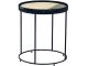 Table d'appoint design moderne Gemine D41cm Motif Pierre Anthracite et Bois clair