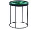 Table d'appoint Design moderne Gemine D36cm Motif Abstrait Vert et Noir