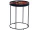 Table d'appoint Design moderne Gemine D36cm Motif Abstrait Rouge et Noir