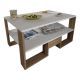 Table basse Milvan L90cm Bois foncé et Blanc