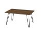 Table basse Meer L90xH46,8cm Bois foncé et Métal Noir