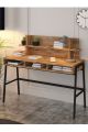 Bureau style industriel Meraro L120cm Bois Naturel et Métal Noir