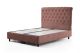 Lit double à sommier relevable Gauto 140x200cm Velours vieux Rose