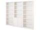 Étagère bibliothèque 2 portes Bellina L245cm Pin massif Blanc