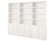 Étagère bibliothèque 6 portes Bellina L245cm Pin massif Blanc