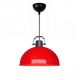 Suspension moderne style industriel vintage Ø34,5cm Bexis Métal Rouge brillant et Noir