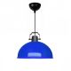 Suspension moderne style industriel vintage Ø34,5cm Bexis Métal Bleu brillant et Noir