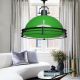 Suspension moderne style industriel vintage Ø30cm Orlanet Métal Noir et Vert brillant