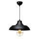 Suspension moderne style industriel vintage Pekaro Ø25cm Noir mat et Or