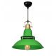 Suspension moderne style industriel vintage Ø34,5cm Corlan Métal Vert et Or