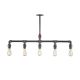 Suspension style industriel 5 lampes Yasa L78cm Métal Noir