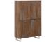 Buffet moderne 4 portes Logeno L90cm Pin massif patiné Marron