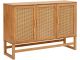 Buffet 3 portes avec cannage Joelle L128cm Pin clair et Rotin Beige