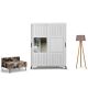 Armoire 2 portes coulissantes avec miroir Olgina L140xH216cm Blanc