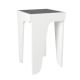 Bout de canapé design Oltal L36,8xH58cm Bois Blanc et Verre Noir