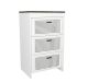 Commode 3 portes ajourées Ancon L60xH100cm Blanc et Bois foncé