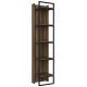 Étagère bibliothèque Niro L39cm Bois foncé et Métal Noir