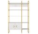 Bibliothèque Olivie L120cm Bois Blanc et Métal Or