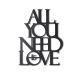 Décoration murale Felzo L39xH50cm 'ALL YOU NEED A LOVE' Métal Noir