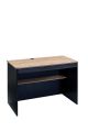 Bureau avec étagère et 2 tiroirs Kern L113cm Bois clair et Noir