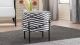 Tabouret rond moderne Doura D40cm Métal Noir et Tissu Motif Bandes Noir et Blanc