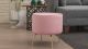 Tabouret Baeza D40cm Métal Or et Velours Rose bonbon