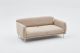 Canapé 3 places convertible pied doré Juanita Tissu Beige